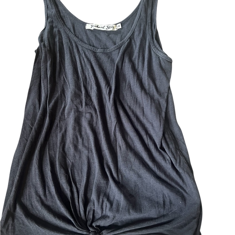 Michael Stars Gray Sleeveless Tie Front Tank Top